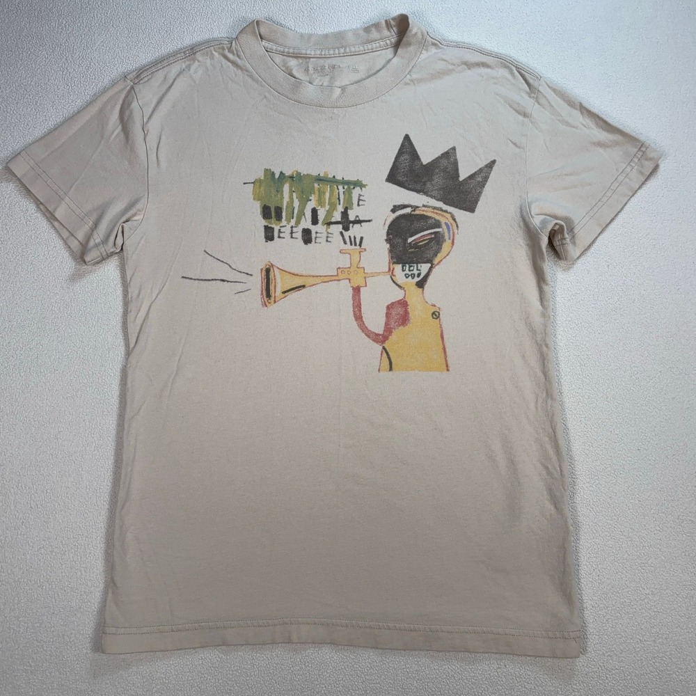 Abercrombie & Fitch Basquiat‎ T-Shirt Men's XS Beige Relaxed Soft A&F Tee Cotton
